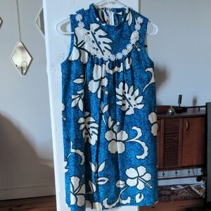 Sears Hawaiian Fashions Blue and White Dress